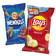 Lay’s flat chips
zak à 200 gram
of Lay’s wokkels
zak à 100 gram